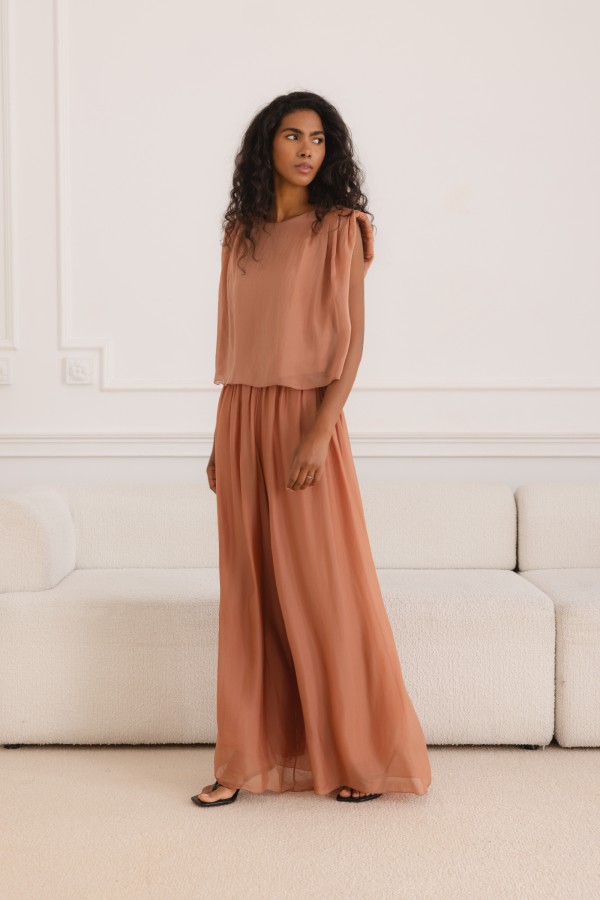 Olympia Bluzka Z Jedwabiem Soft Coral