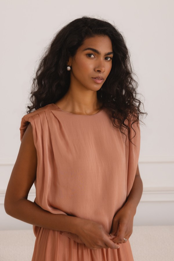 Olympia Bluzka Z Jedwabiem Soft Coral