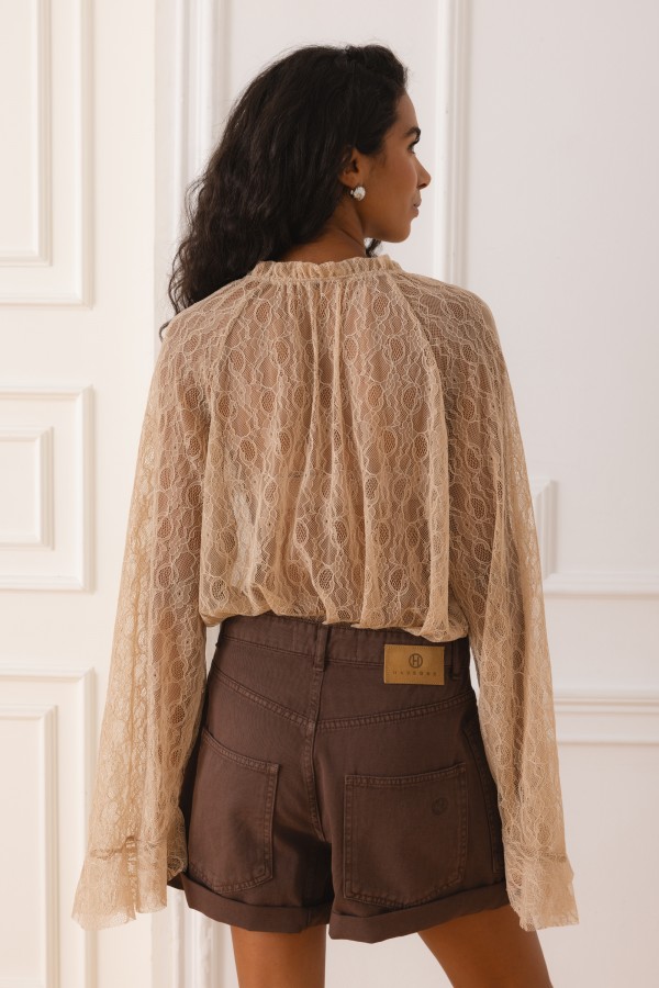 Q246 Shorts Denim Brown