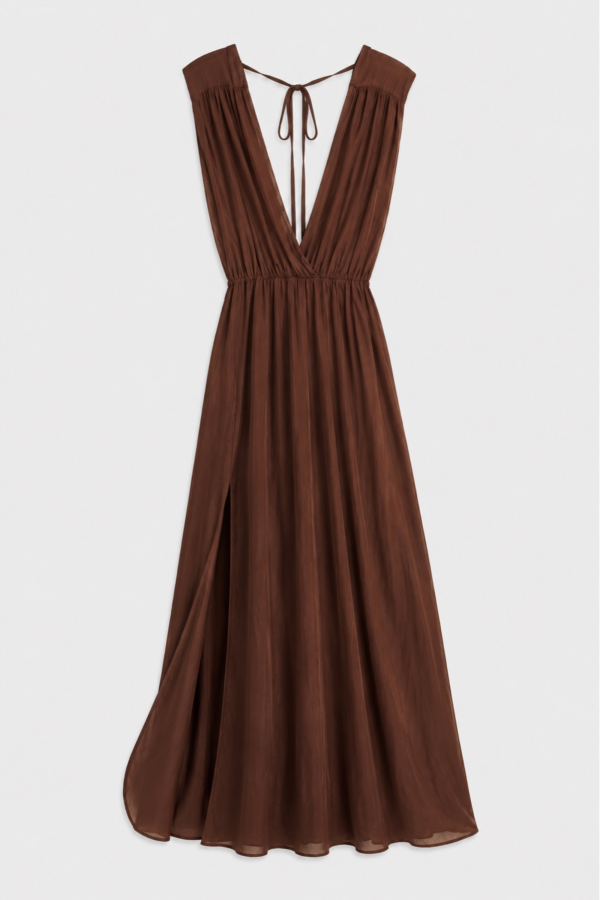 Alessia Dress Silk Brown
