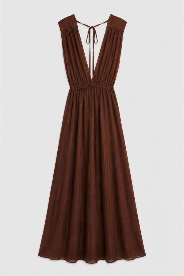 Alessia Dress Silk Brown