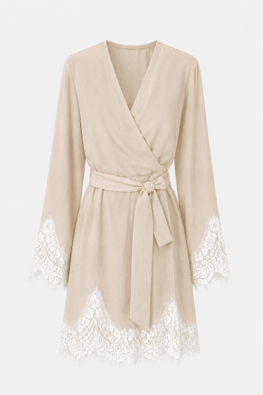 Polly Dress Lace Beige