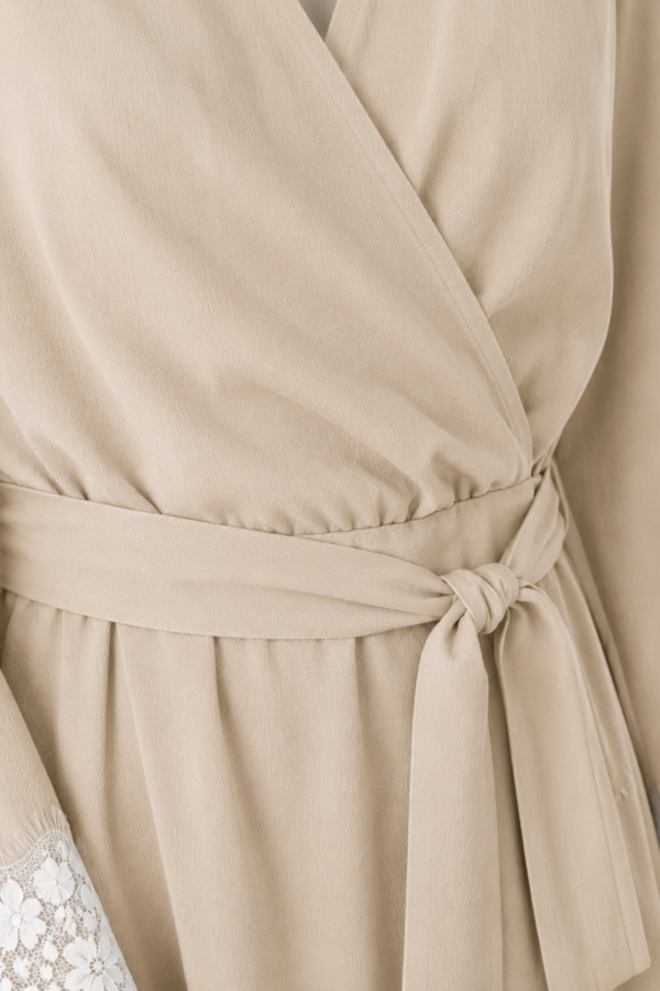 Polly Dress Lace Beige