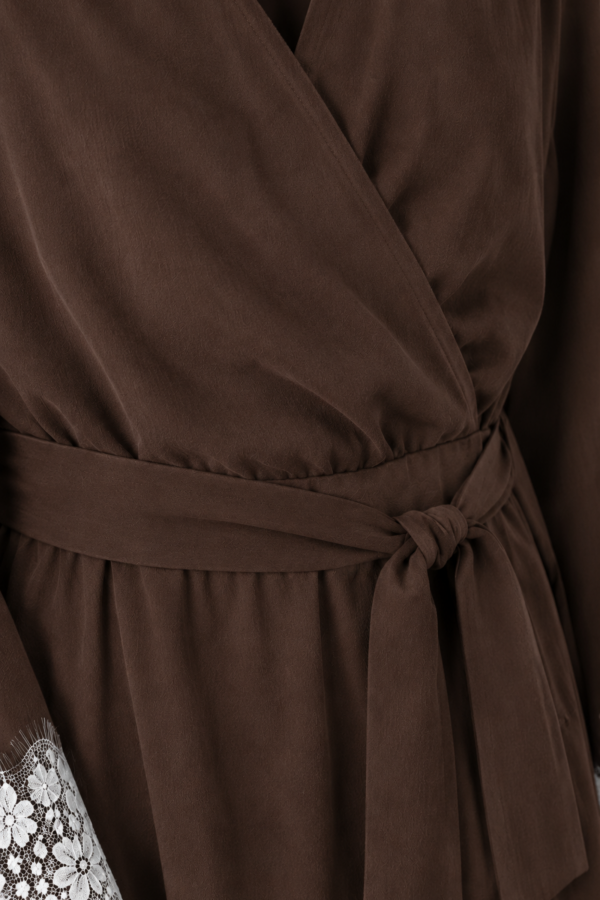 Polly Dress Lace Brown