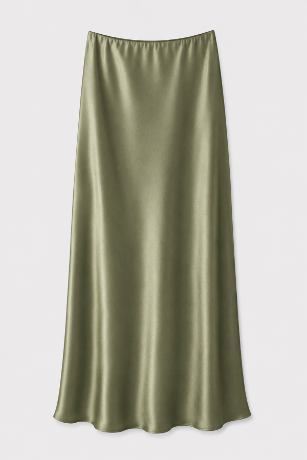 Samira Skirt Satin Khaki