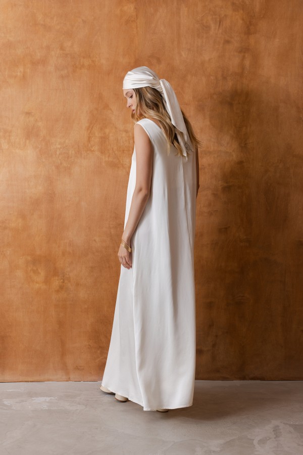 Clara Dress Satin Cream