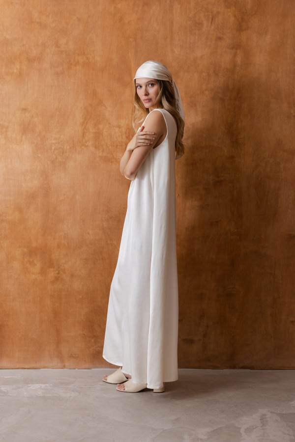 Clara Dress Satin Cream
