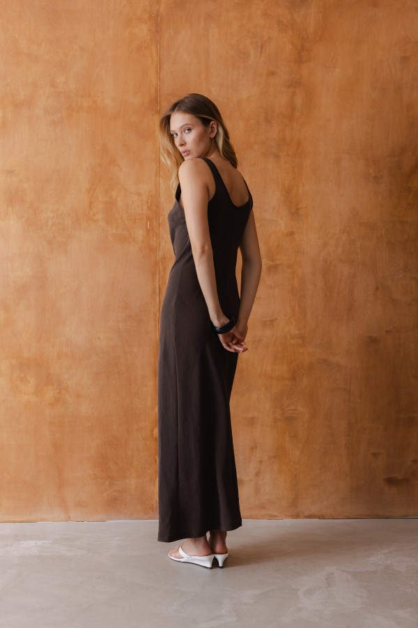 Marla Dress Strappy Brown
