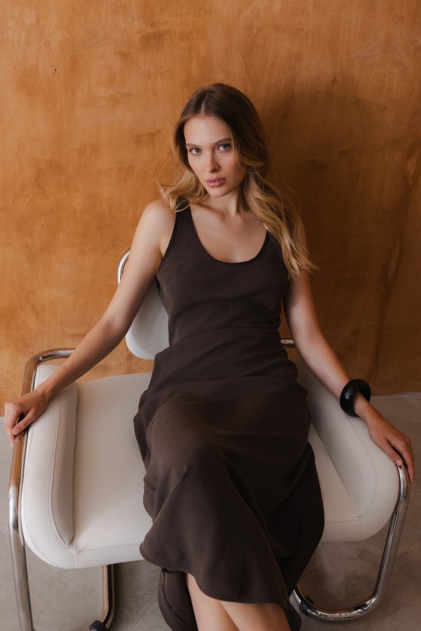 Marla Dress Strappy Brown