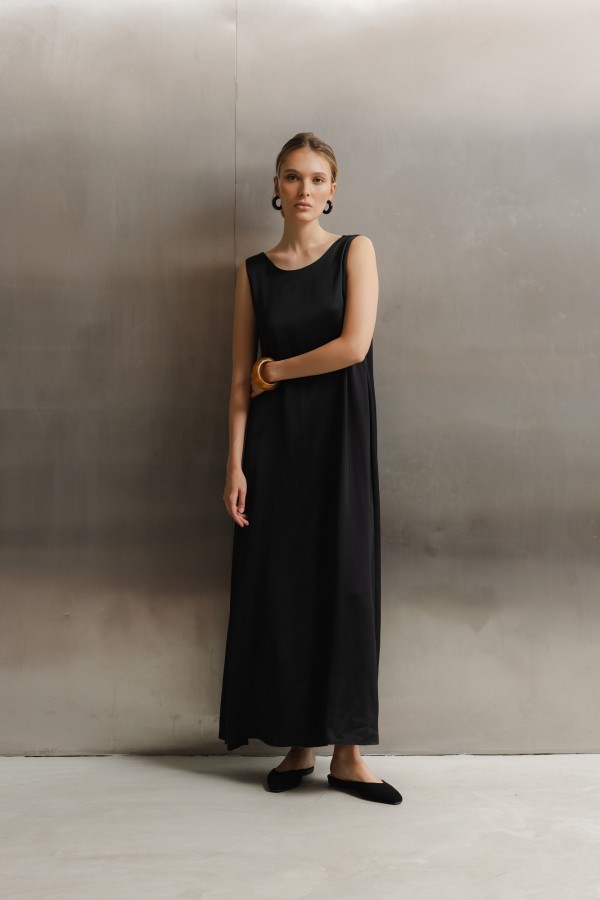 Clara Dress Satin Black