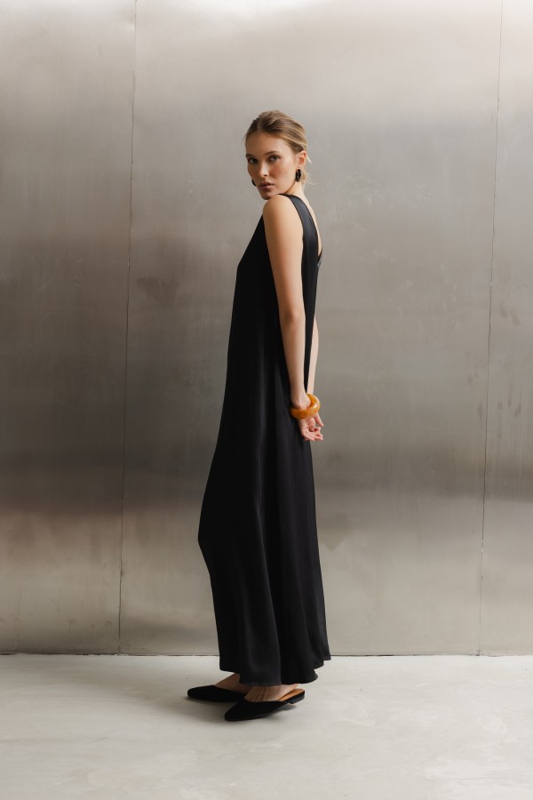Clara Dress Satin Black