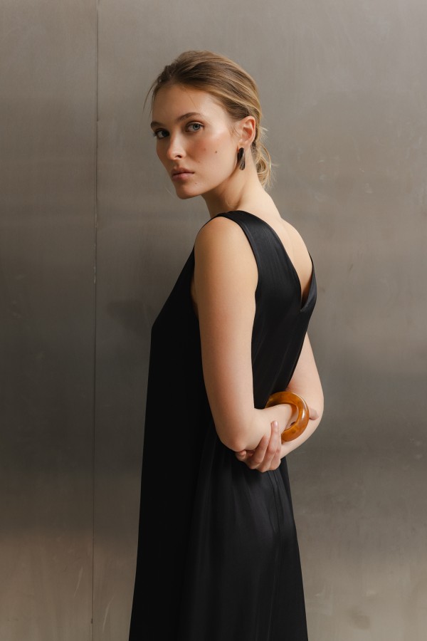 Clara Dress Satin Black
