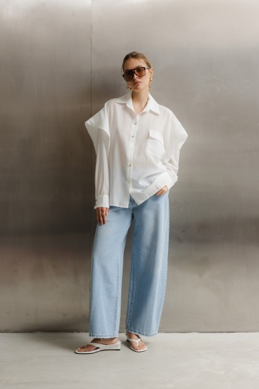 Q051 Spodnie Jeansowe Wide...