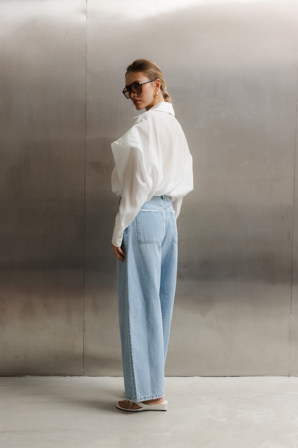 Q051 Jeans Wide Leg Blue