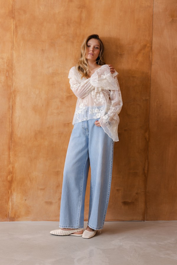 Emma Blouse Lace Cream