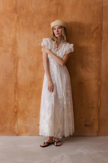Rosie Sukienka Koronkowa Cream