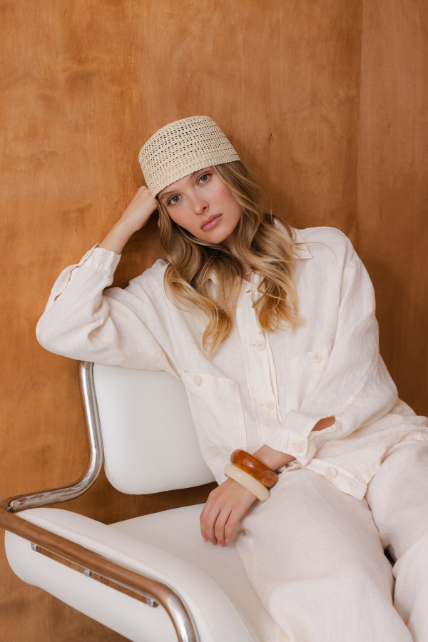 Maggie Koszula Lniana Beżowa