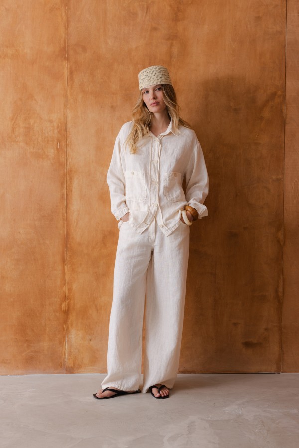 Maggie Trousers Linen Beige