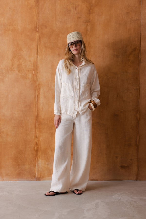 Maggie Trousers Linen Beige