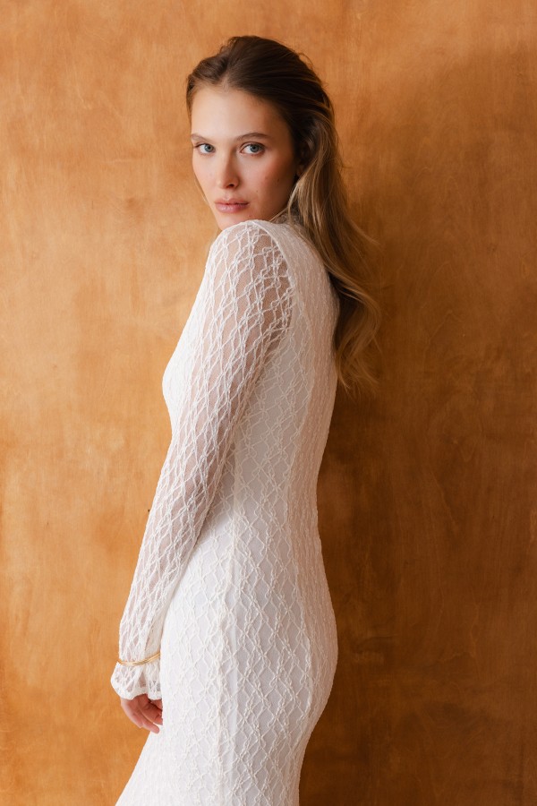 Pauline Dress With Lace Cream
