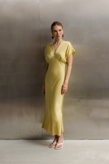 Tracy Sukienka Satynowa Lime