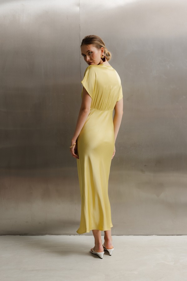 Tracy Dress Satin Lime