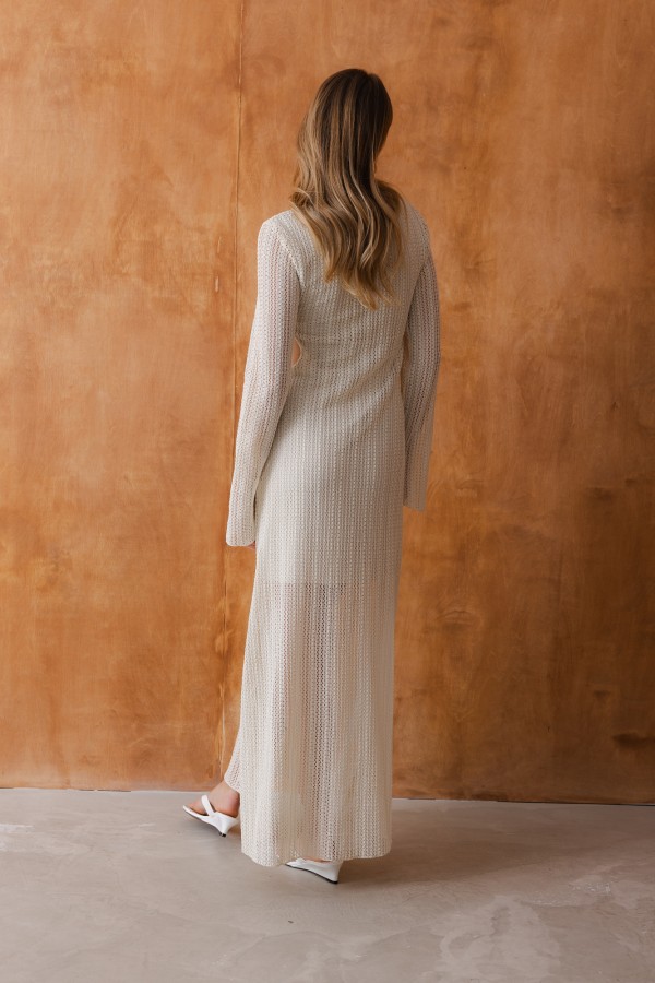 Tiffany Dress Openwork Cream