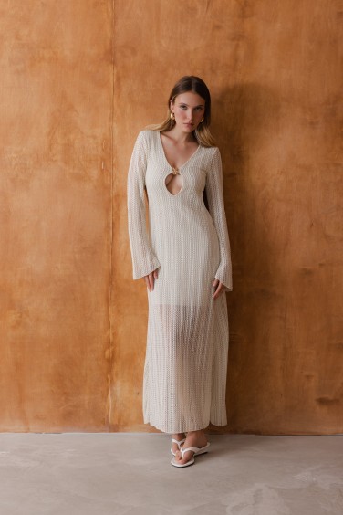 Tiffany Dress Openwork Cream