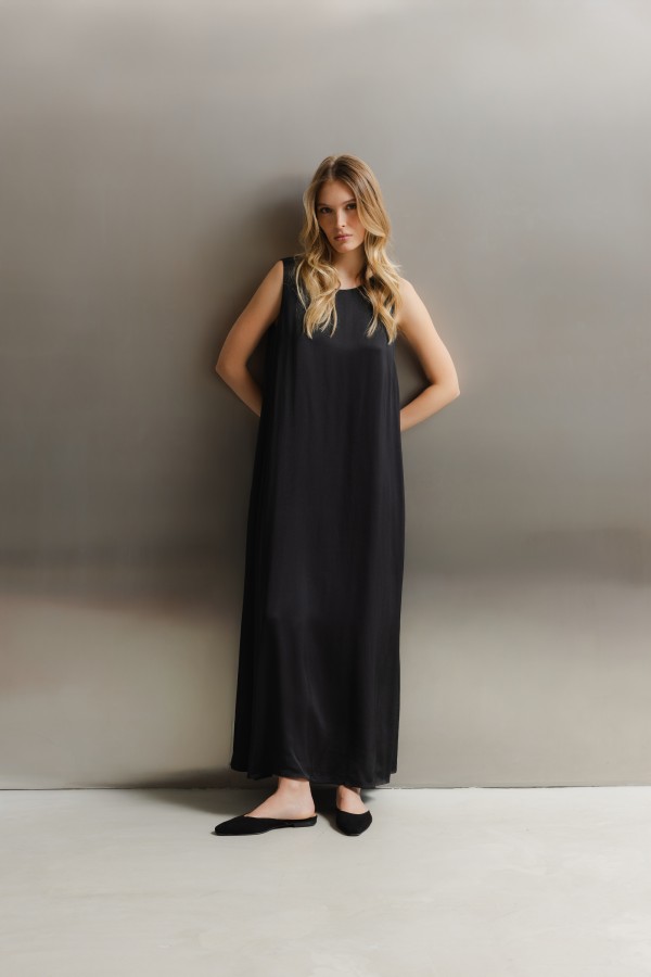 Clara Dress Satin Black