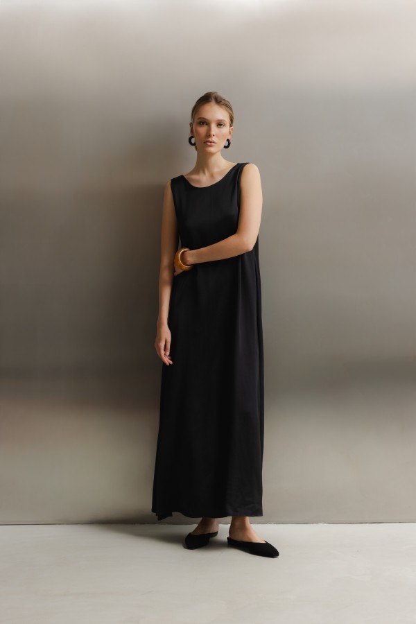 Clara Sukienka Satynowa Czarna