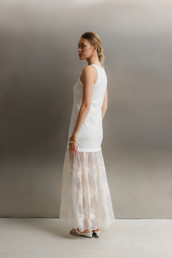 Marietta Dress Lace White