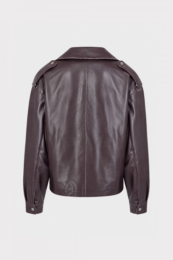 P102 Burgundy Leather Jacket