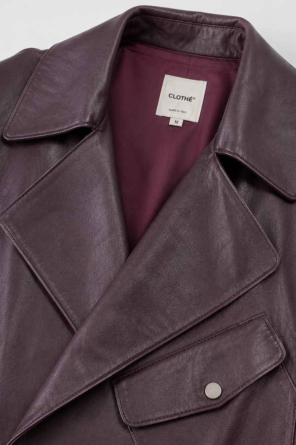 P102 Burgundy Leather Jacket