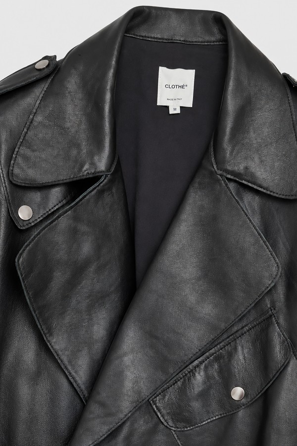 P102 Black Leather Jacket