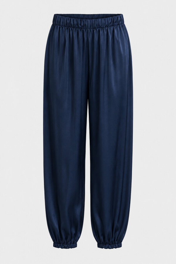 Aro Satin Trousers Navy Blue