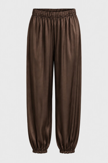Aro Satin Trousers Brown