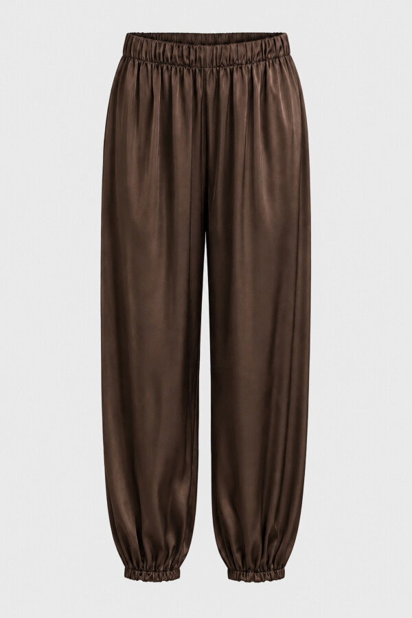 Aro Satin Trousers Brown