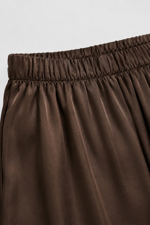 Aro Satin Trousers Brown