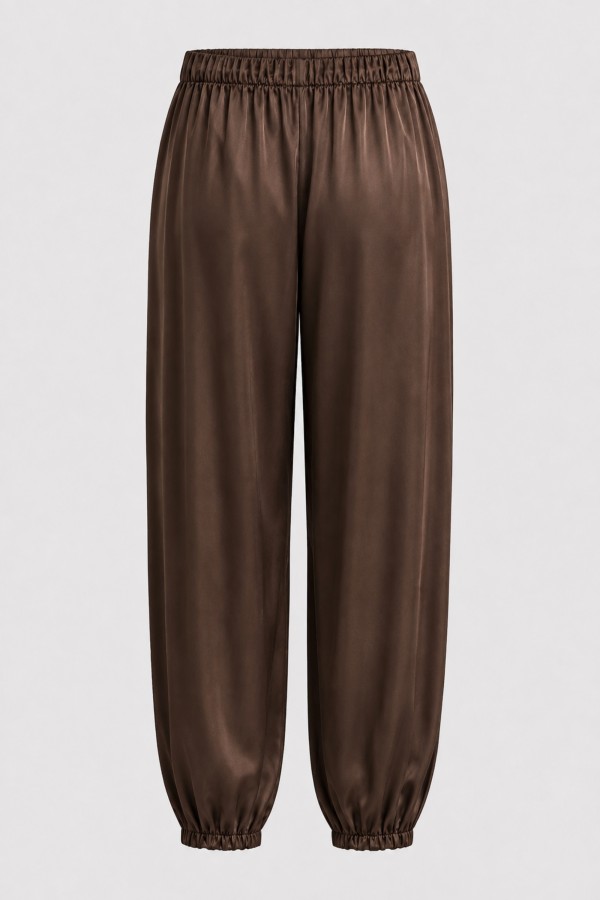 Aro Satin Trousers Brown