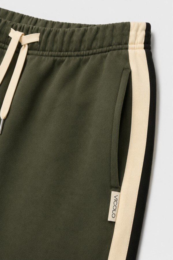 Owen Spodnie Dresowe Z Lampasami Khaki