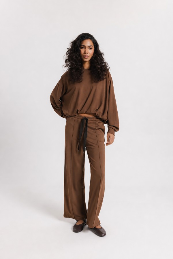 Pollie Trousers with Tie Brown