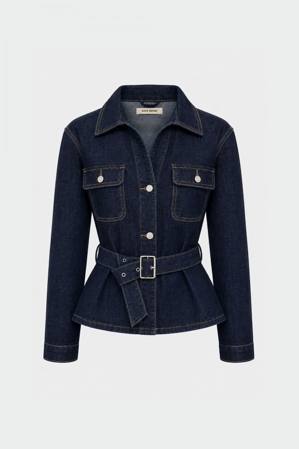 Riley Denim Shirt with Belt Blue