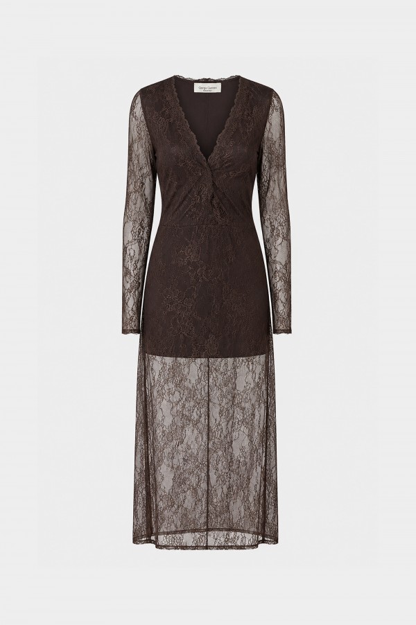 Olivia Dress Lace Brown
