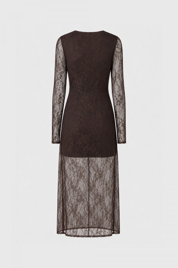 Olivia Dress Lace Brown