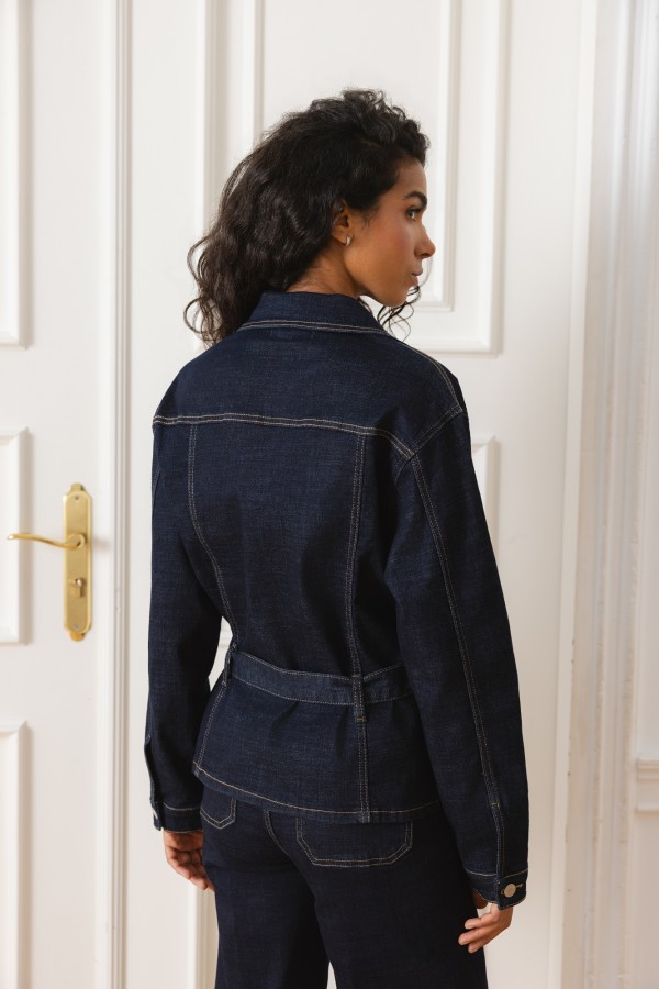 Riley Denim Shirt with Belt Blue