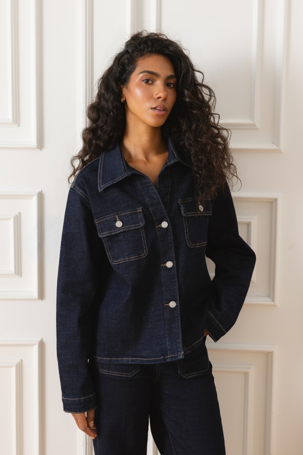 Riley Koszula Jeansowa Z Paskiem Blue