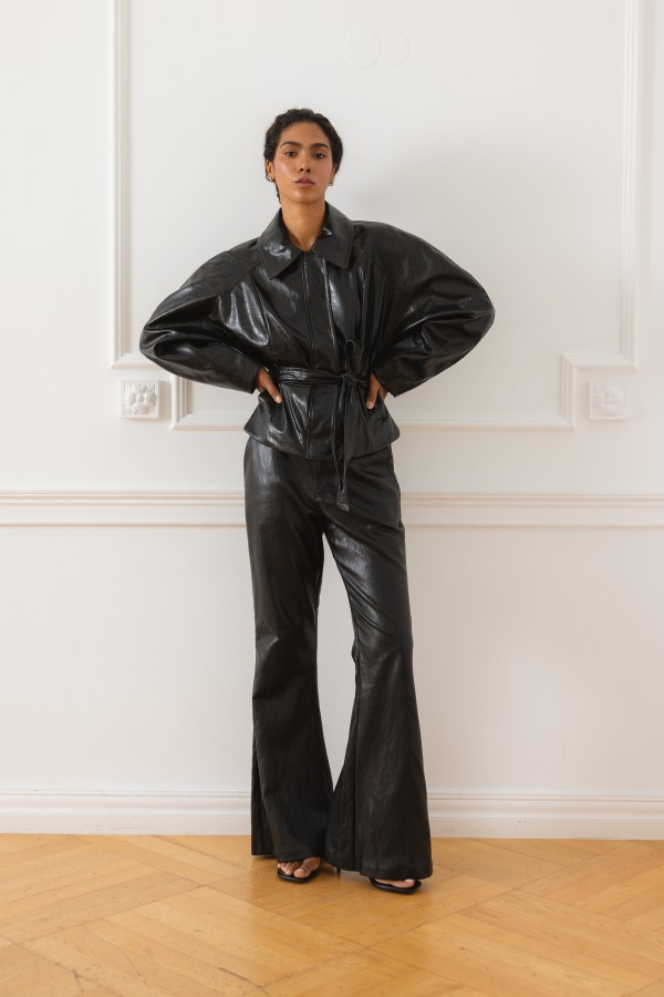 LD5932 Trousers Eco Leather Black