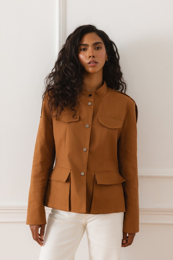 Catrine Jacket With Pockets Camel