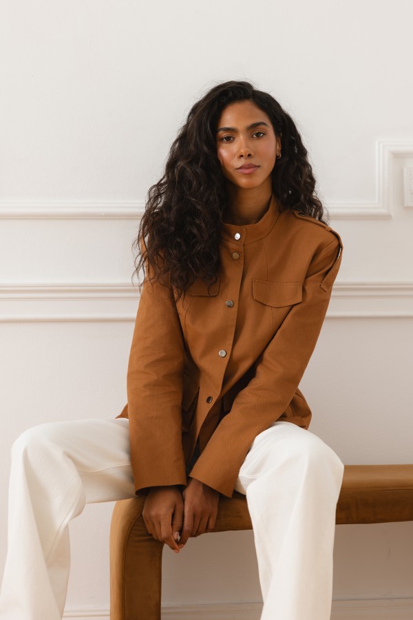 Catrine Jacket With Pockets Camel