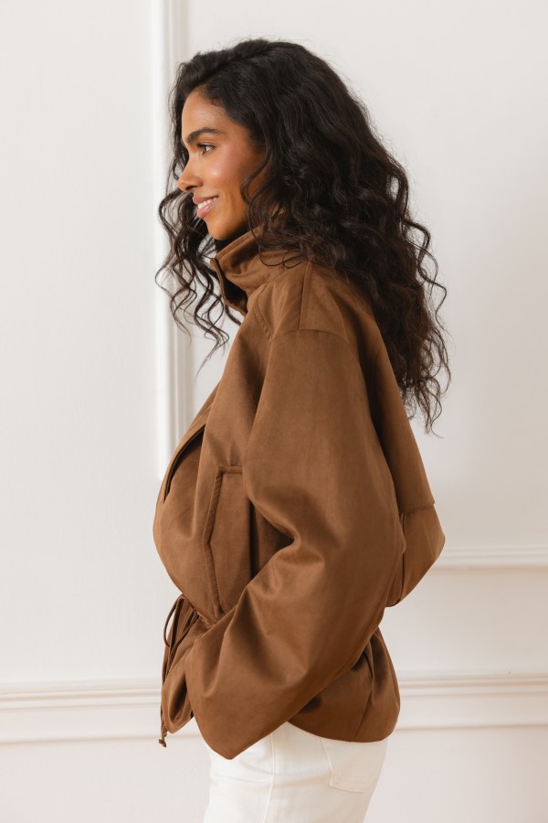 Y0046 Jacket Adjustable Waist Camel